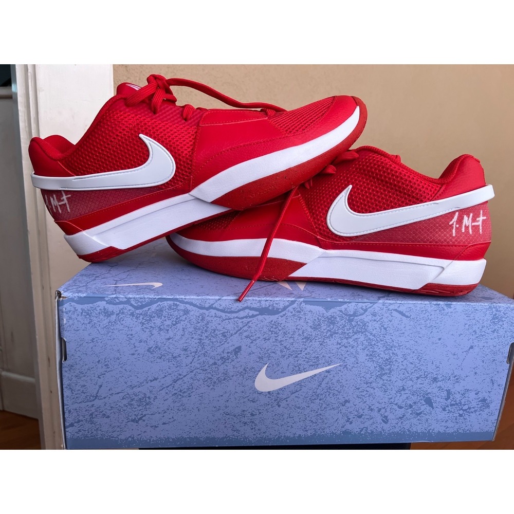 Nike Ja 1 TB Basketball Shoes University Red White Men's Size 12 FV1303-600 - Picture 2 of 3